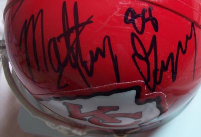 Tony Gonzalez autographed Kansas City Chiefs mini helmet (to Matt)