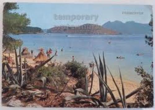 SPAIN Mallorca Formentor beach swimming 1960s postcard