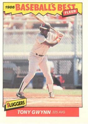 Tony Gwynn San Diego Padres 1986 Fleer Sluggers vs Pitchers card