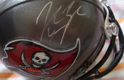 John Lynch autographed Tampa Bay Buccaneers mini helmet