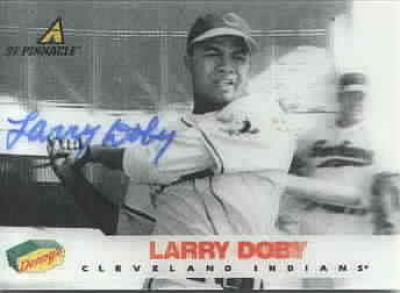 Larry Doby autographed Cleveland Indians 1997 Pinnacle Denny's 3D card