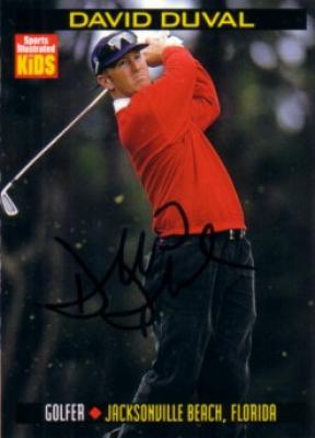 David Duval autographed 1999 Sports Illustrated for Kids Rookie Card