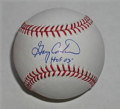 Gary Carter autographed MLB baseball inscribed HOF 03