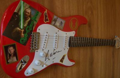 Liam Neeson autographed Star Wars Qui-Gon Jinn Fender Bullet electric guitar