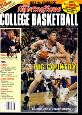 Roy Williams & Bryant Reeves autographed Sporting News College Basketball 1993-94 Yearbook cover