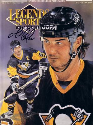Mario Lemieux autographed Pittsburgh Penguins 1992 Legends magazine
