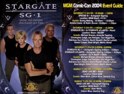 Stargate SG-1 2004 Comic-Con 4x6 promo card