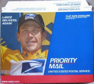 Lance Armstrong 2000 USPS Priority Mail envelope
