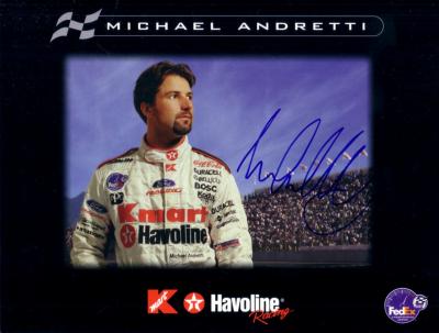 Michael Andretti autographed 8 1/2 x 11 photo card