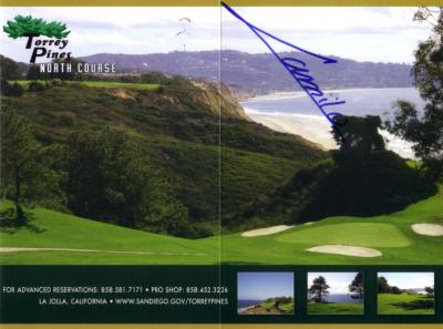 Camilo Villegas autographed Torrey Pines golf scorecard