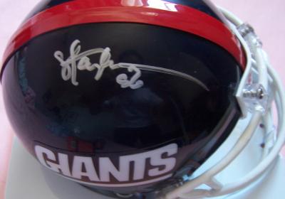 Phil Simms & Lawrence Taylor autographed New York Giants throwback mini helmet