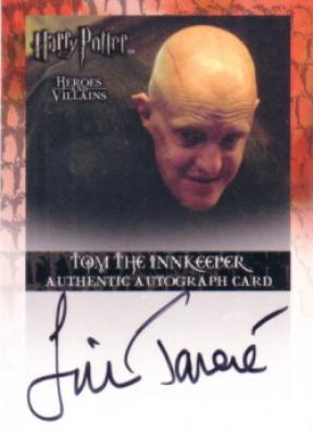 Jim Tavare Harry Potter Heroes & Villains certified autograph card