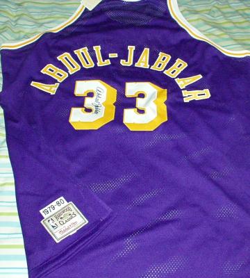 Kareem Abdul-Jabbar autographed Lakers 1979-80 Mitchell & Ness authentic throwback jersey