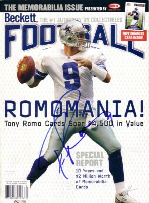 Tony Romo autographed Dallas Cowboys Beckett Football magazine cover
