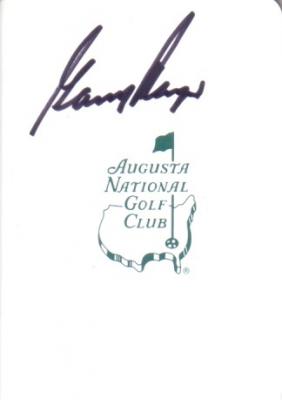 Gary Player autographed Augusta National Masters scorecard