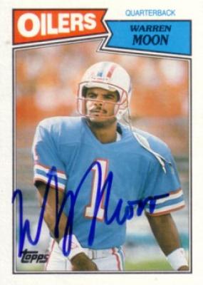 Warren Moon autographed Houston Oilers 1987 Topps card