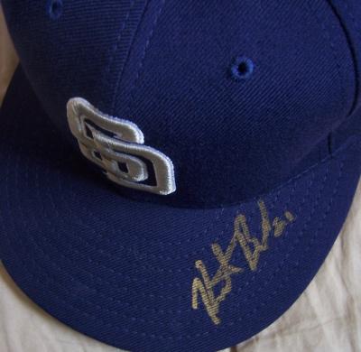 Heath Bell autographed San Diego Padres authentic game model cap