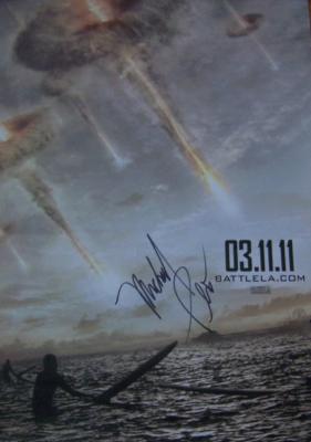 Michael Pena autographed Battle LA movie mini poster