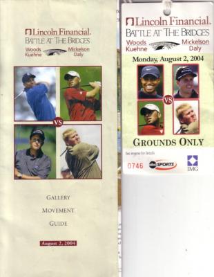 2004 Battle At The Bridges ticket & gallery guide (Tiger Woods Phil Mickelson)