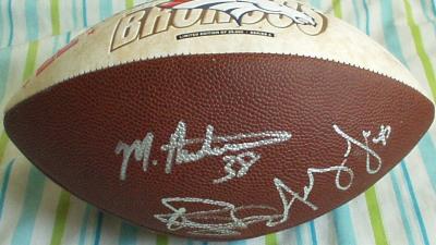 Rod Smith Mike Anderson Steve Beuerlein Ashley Lelie autographed 2003 Denver Broncos football