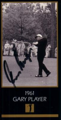 Gary Player autographed 1961 Masters Champion golf card