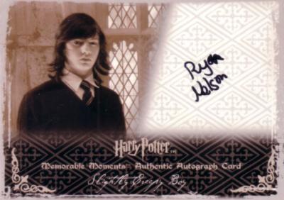Ryan Nelson Harry Potter certified autograph Slightly Creepy Boy card