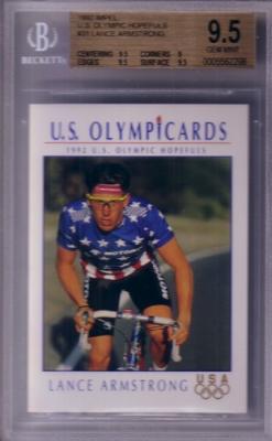 Lance Armstrong 1992 Impel U.S. Olympic Hopefuls Rookie Card graded BGS 9.5 GEM MINT