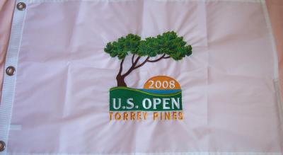 2008 U.S. Open Torrey Pines embroidered golf pin flag (Tiger Woods wins 14th major)