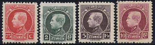 Definitives 4v, King Albert I; Year: 1922