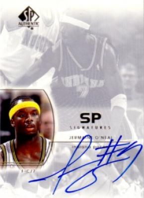 Jermaine O'Neal certified autograph Indiana Pacers 2003-04 SP Authentic card