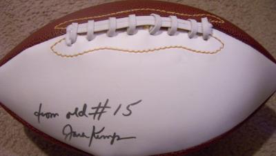 Jack Kemp autographed white panel football inscribed from old #15