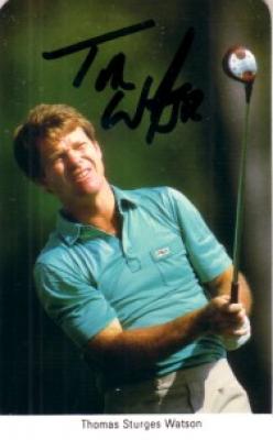 Tom Watson autographed 1987 Fax Pax golf card