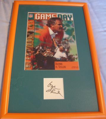Don Shula autograph matted & framed with Miami Dolphins program cover