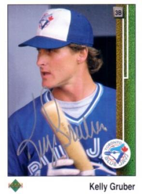Kelly Gruber autographed Toronto Blue Jays 1989 Upper Deck card