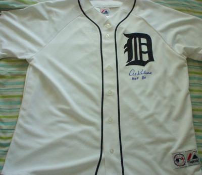 Al Kaline autographed Detroit Tigers jersey inscribed HOF 80