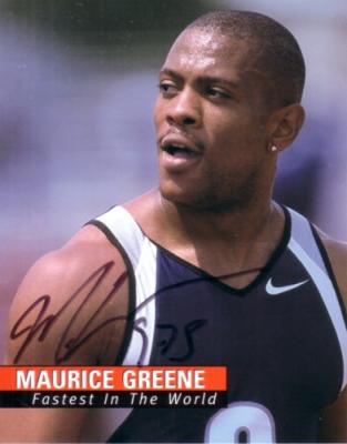 Maurice Greene (track) autographed 4x5 photo card
