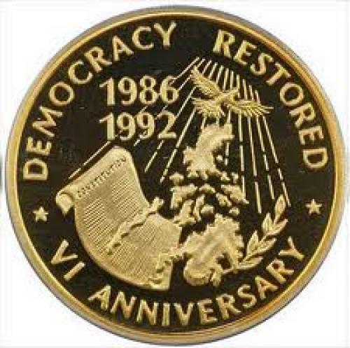 Ten Thousand Pesos Commemorative Gold Coin (1992); Democracy  Restored; Philippine coin