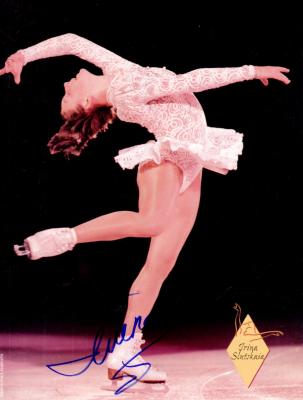 Irina Slutskaia autographed full page magazine figure skating photo
