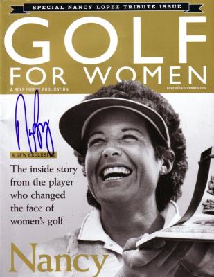 Nancy Lopez autographed Golf for Women Tribute magazine