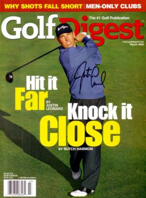 Justin Leonard autographed Golf Digest magazine cover