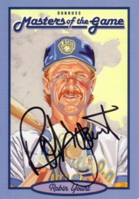 Robin Yount autographed Milwaukee Brewers 1993 Donruss Masters of the Game card