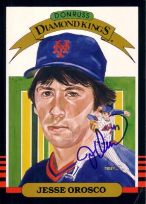 Jesse Orosco autographed New York Mets 1985 Donruss Diamond King 5x7 card