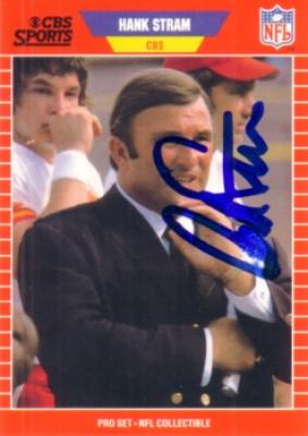 Hank Stram autographed Kansas City Chiefs 1989 Pro Set card