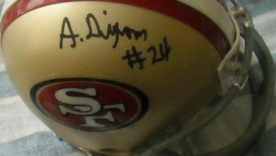 Anthony Dixon autographed San Francisco 49ers mini helmet