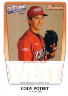 Cody Poteet 2011 Perfect Game Topps Bowman Rookie Card (AFLAC)