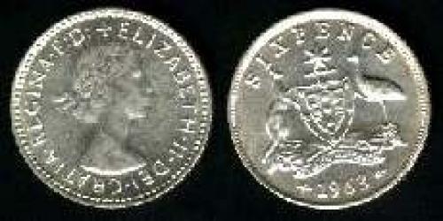 6 pence; Year: 1953-1963; (km 58)