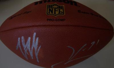 Trent Dilfer & Jamal Lewis (Baltimore Ravens) autographed NFL football