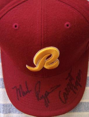 Mark Rypien & Earnest Byner autographed Washington Redskins cap