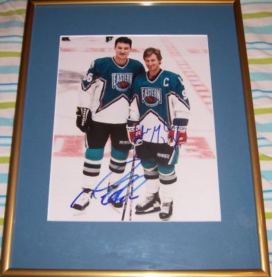 Wayne Gretzky & Mario Lemieux autographed 1997 NHL All-Star Game 8x10 photo framed