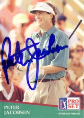 Peter Jacobsen autographed 1991 Pro Set golf card
